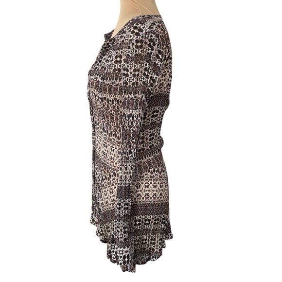 Sanctuary Blouse Top Sheer Red Black Size M Medium V-Neck - Picture 2 of 6